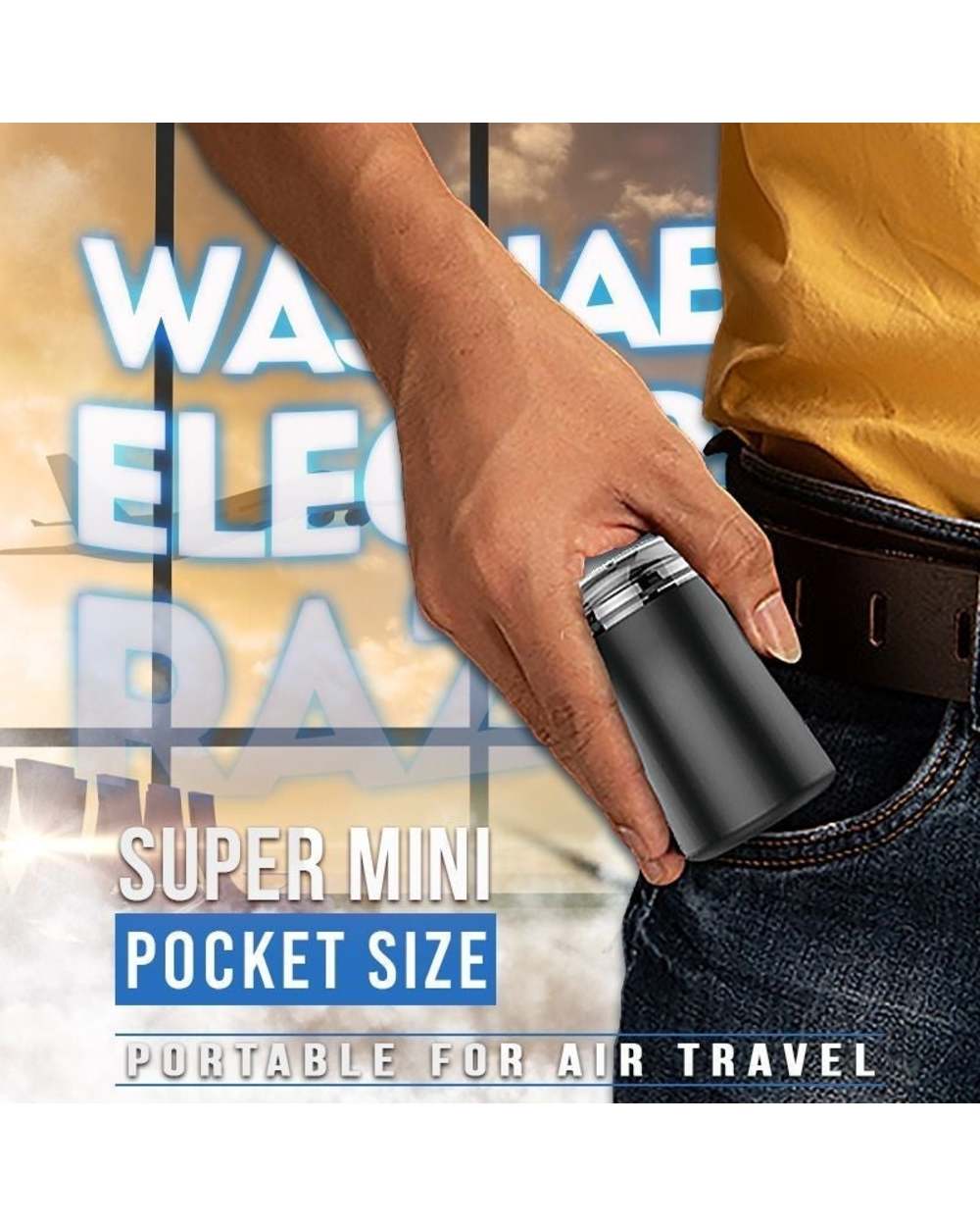 Mini Electric Shaver Pocket Size Waterproof front-5