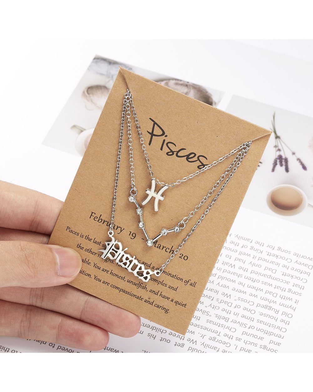 Antique Style Designed 12 Horoscope Necklaces Jewelry Gift front-1