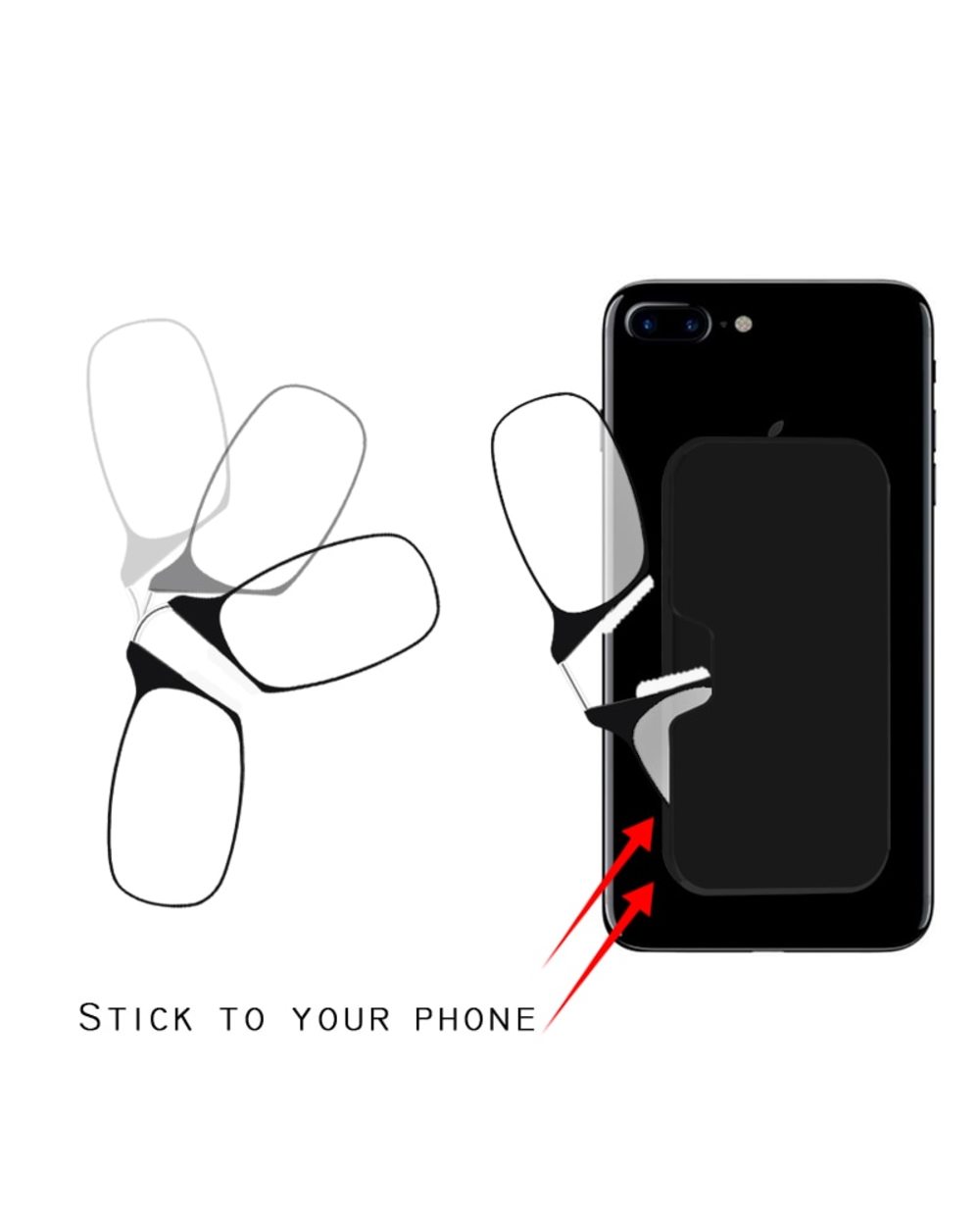 Nose Clip Reading Glasses Without Temples Men Tr90 Focus Plus Portable Foam Nose Glasses Transparent Eyeglasses In Case front-0