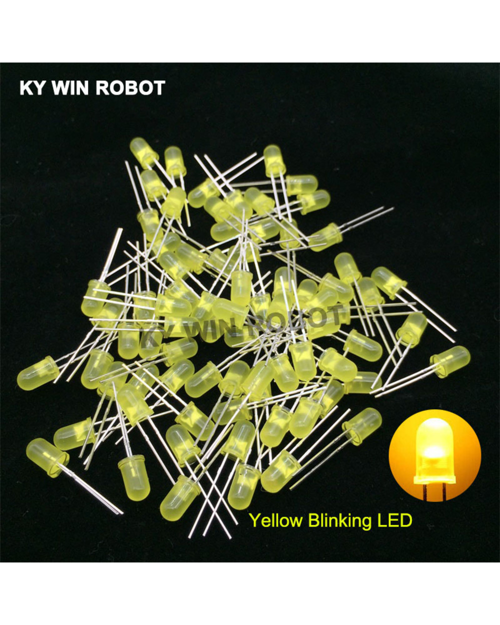 50Pcs 5Mm White Green Red Blue Yellow Light-Emitting-Diode Automatic Flashing Led Flash Control Blinking 5 Mm Led Diode front-3