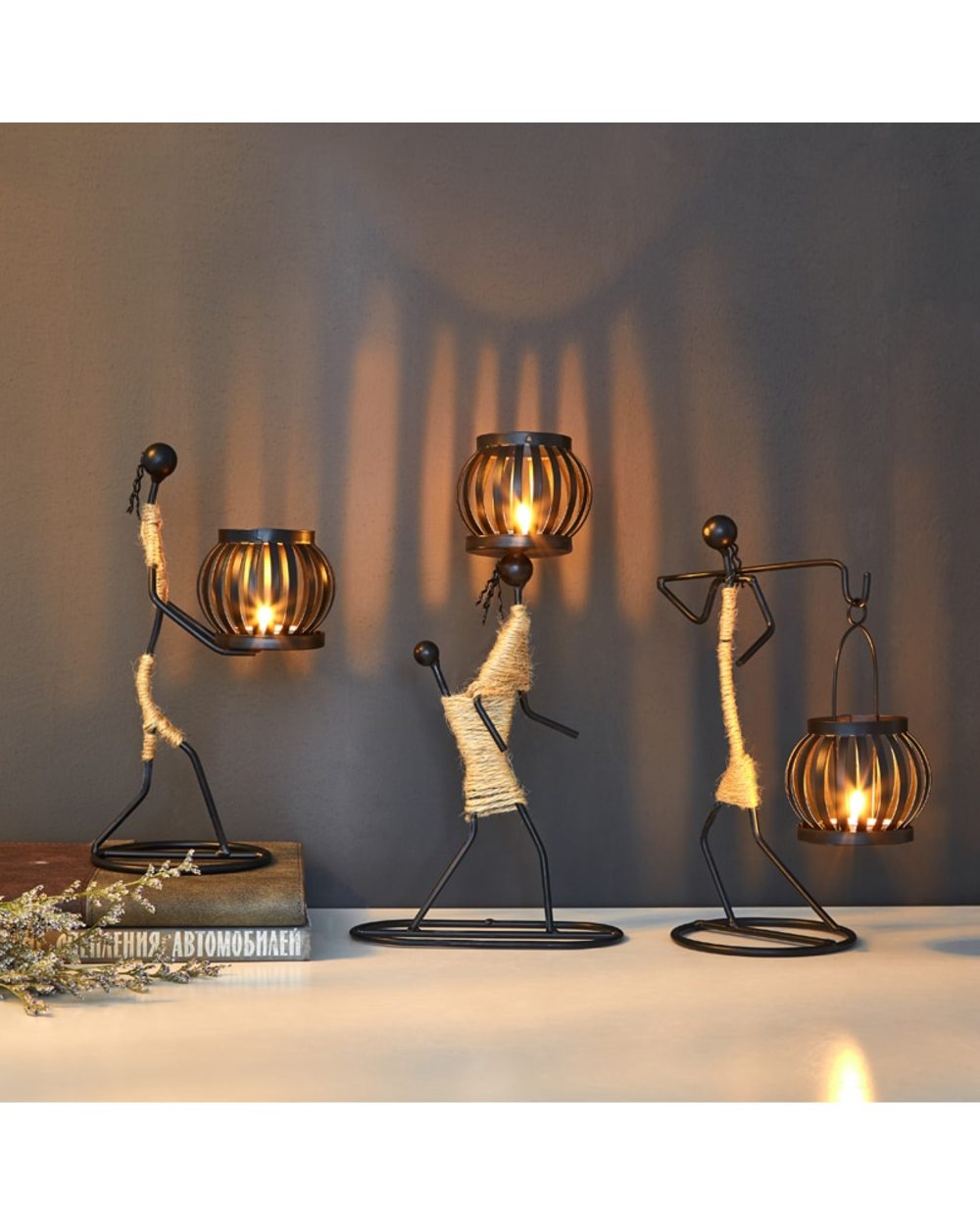 Metal candle holder home décor accessories front-1