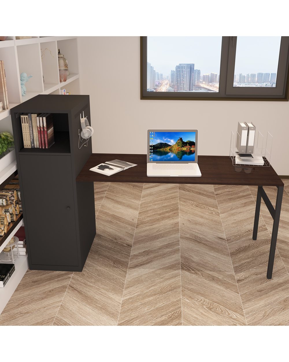 Home Office Desk Set Computer Desk Table -Two Colors Work station front-5