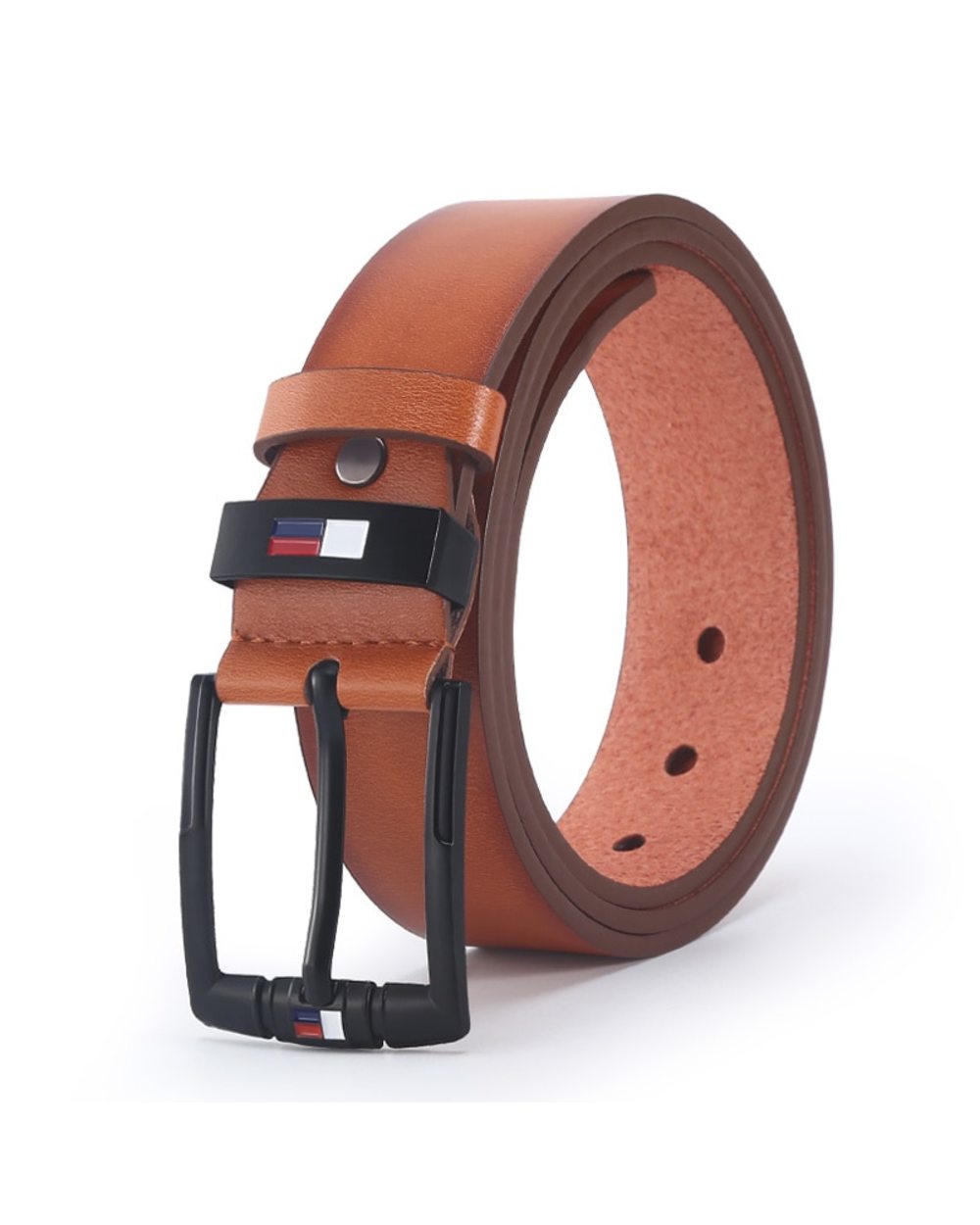Luxury Designer Pu Square Buckle Business Belt For Men front-2