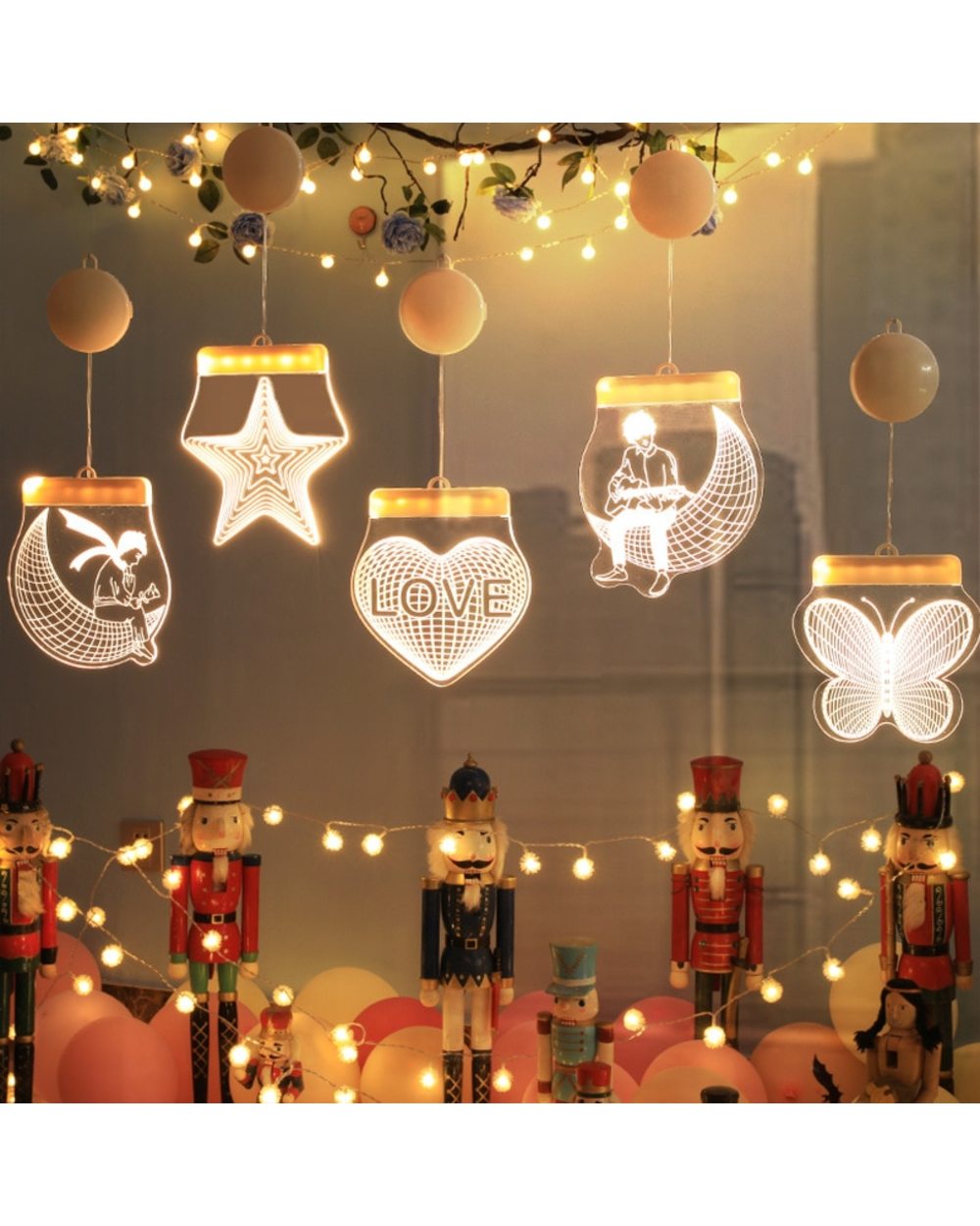 3D Acrylic Led String Light Love Wedding Heart Valentine's Day Party Decor Unicorn Birthday Gifts Baby Shower Kid Decor front-0