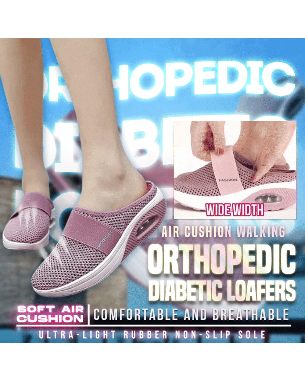 TOP 1 TRENDING SUMMER 2022- AIR CUSHION SLIP-ON WALKING ORTHOPEDIC DIABETIC WALKING LOAFERS front-0