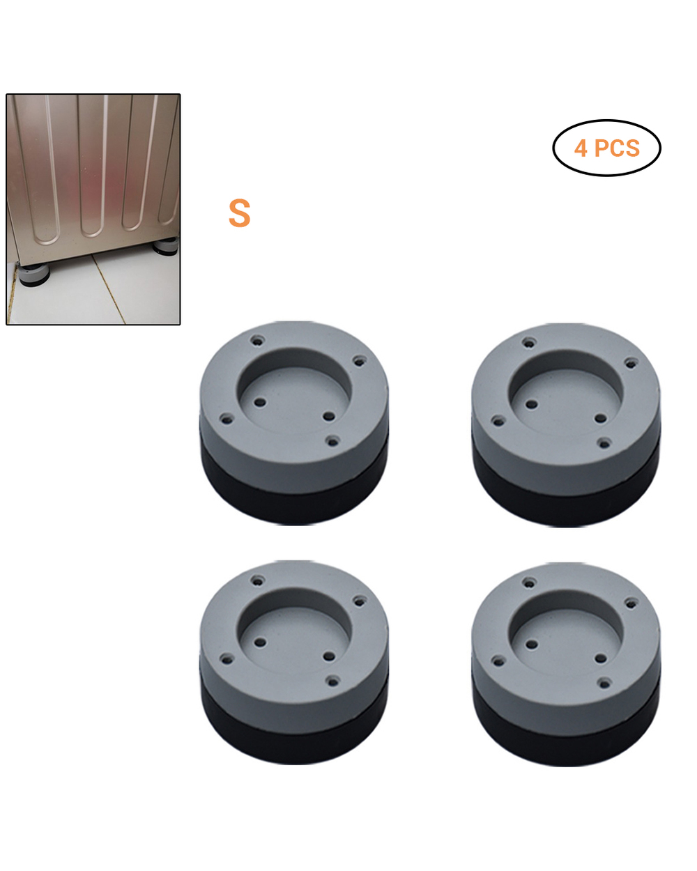 4Pcs/Set Anti-Slip And Noise-Reducing Washing Machine Feet Non-Slip Mats Refrigerator Anti-Vibration Pad Kitchen Bathro front-4