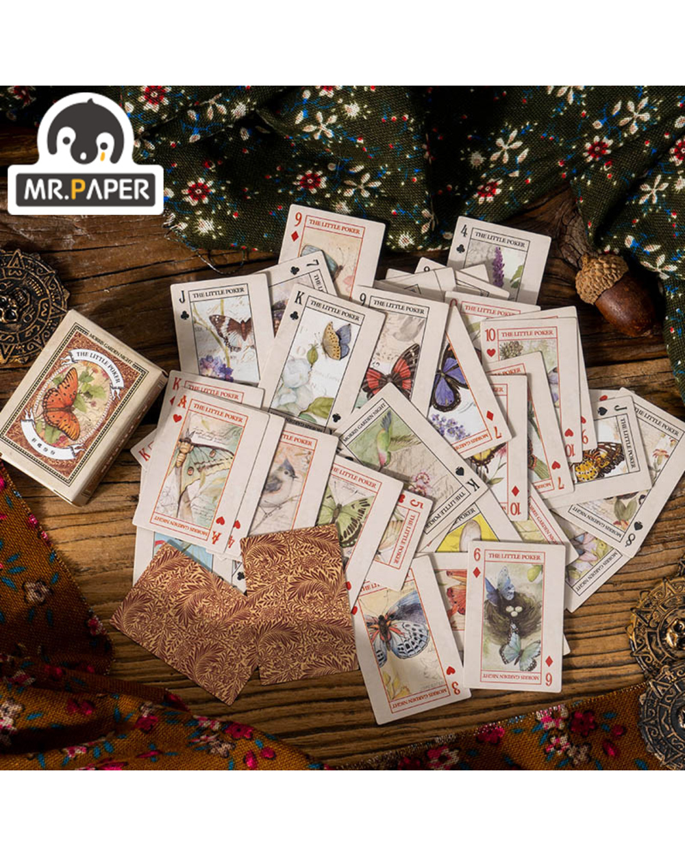 Mr.Paper 8 Beautiful Day Morris Garden Night Series Retro Theme Mini Playing Card Diy Decoration Material Card front-5
