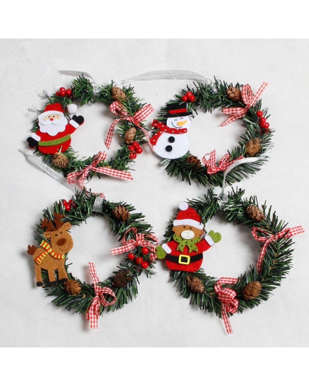 2022 Christmas Garland Wreath Pinecone Christmas Decorations for Home Xmas Party Supplies Hanging Ornament Decoration front-5