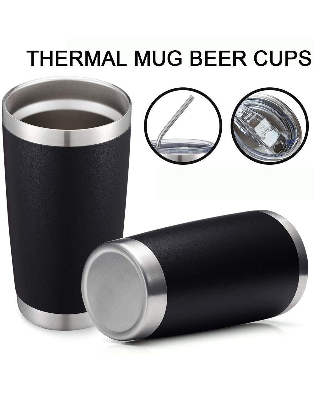 Drinkware Tal Mug Beer C Stainless Steel Tos For Tea Coffee Water Bottle Vacuum Insulated Leakproof With Lids Tumbler front-3