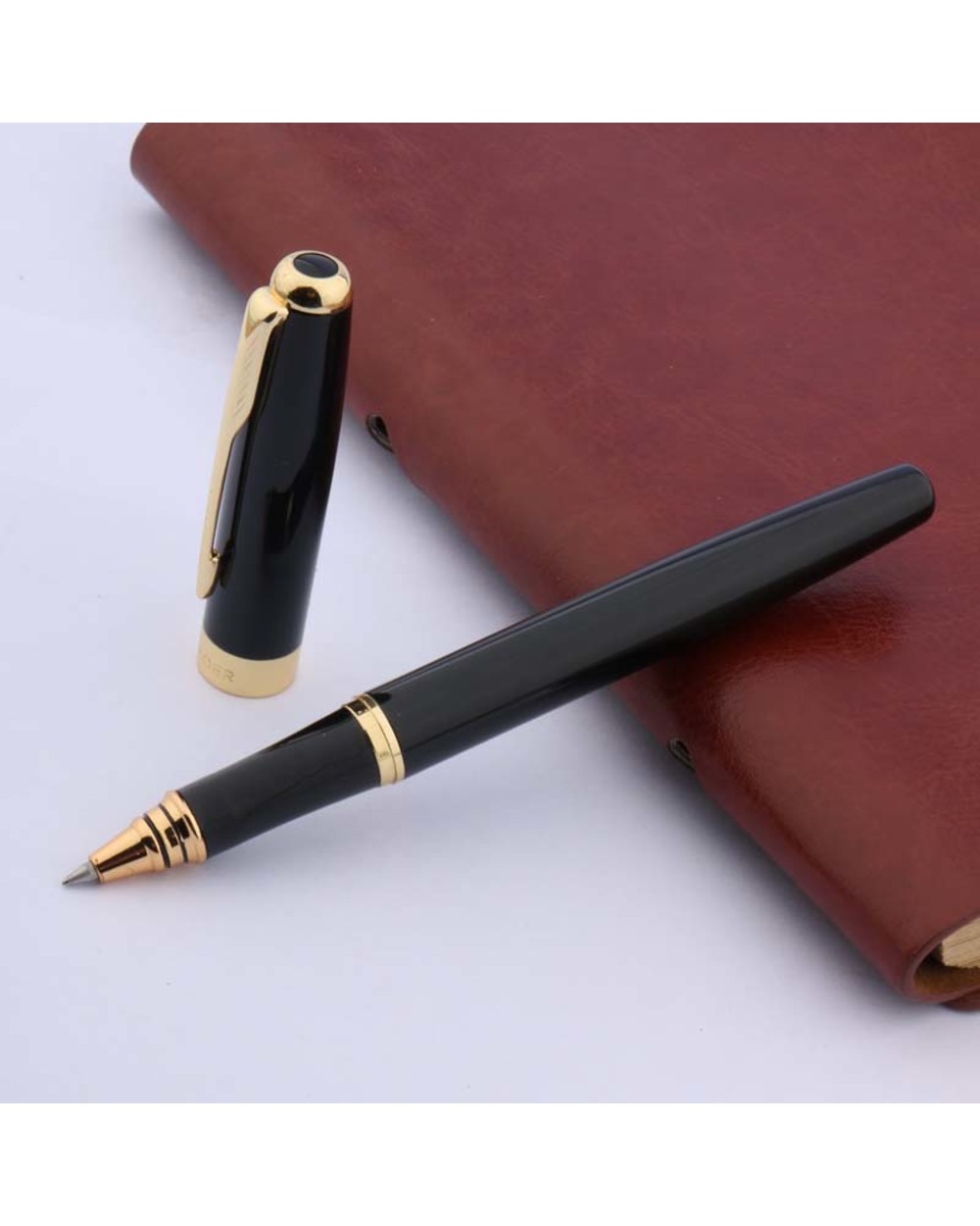 Luxury 388 Black Rollerball Pen Ripple Golden Trim Gift Arrow Clip Signature Pen Business Office School Supplies Writing front-4