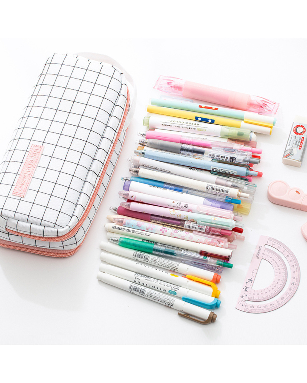 Large Capacity Pencil Case New Canvas Big Pencilcase School Pen Case Supplies Pencil Bag School Box Pencil Pouch Statio front-4