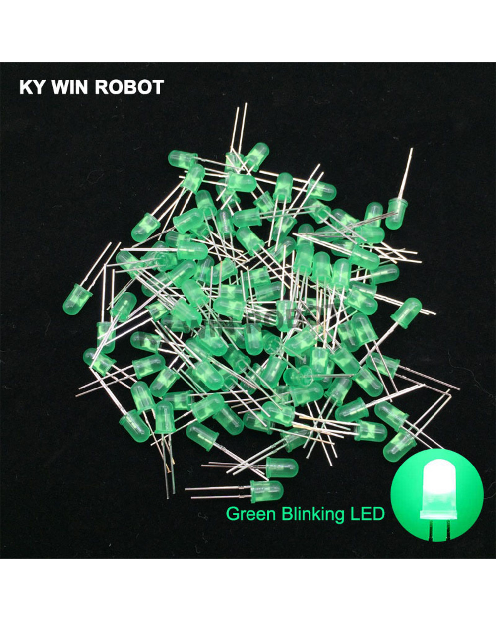 50Pcs 5Mm White Green Red Blue Yellow Light-Emitting-Diode Automatic Flashing Led Flash Control Blinking 5 Mm Led Diode front-1