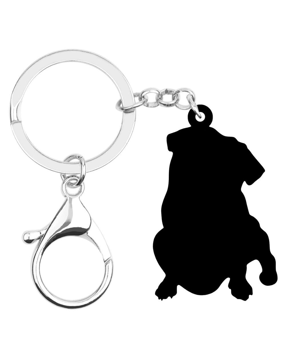 Pug Dog Key Chains Rings Day Donuts Bag Car Purse Decorations Keychain For Women Girl Teen Charm Gift front-4
