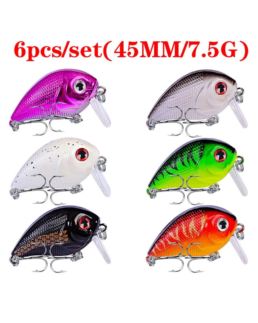 Mixed Colors Fishing Lure Set Minnow Baits Kit front-2