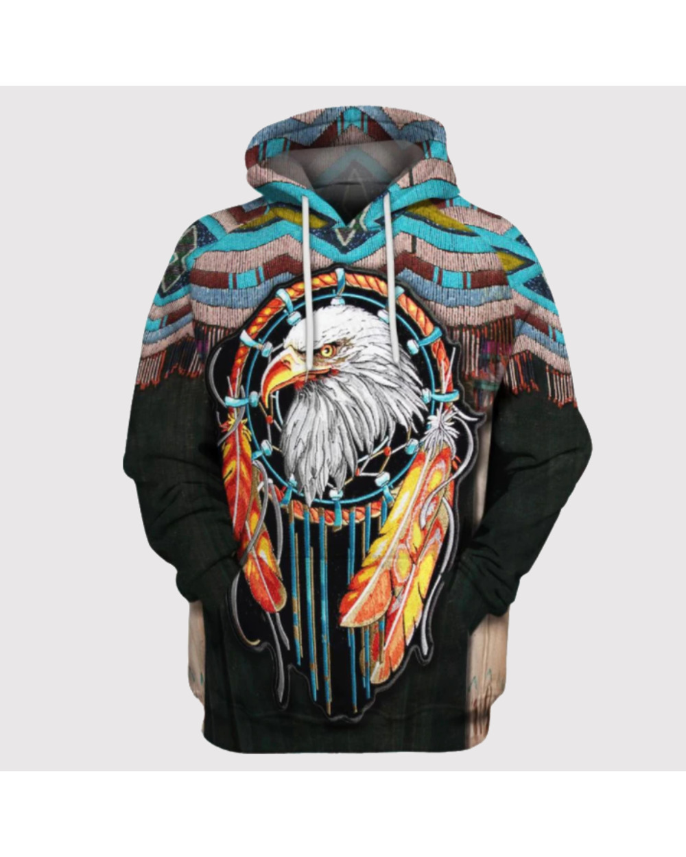 Hoodie Bohemia style Dreamcatcher Eagle 3D Print hoodies Unisex front-0