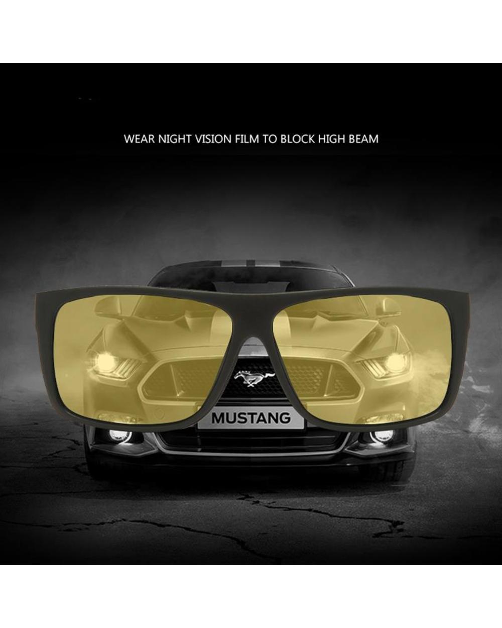 Longkeeper Unisex Night Vision Driver Goggles Car Driving Sunglasses Yellow Lens Anti-Glare Uv Protection Sun Glasses O front-1