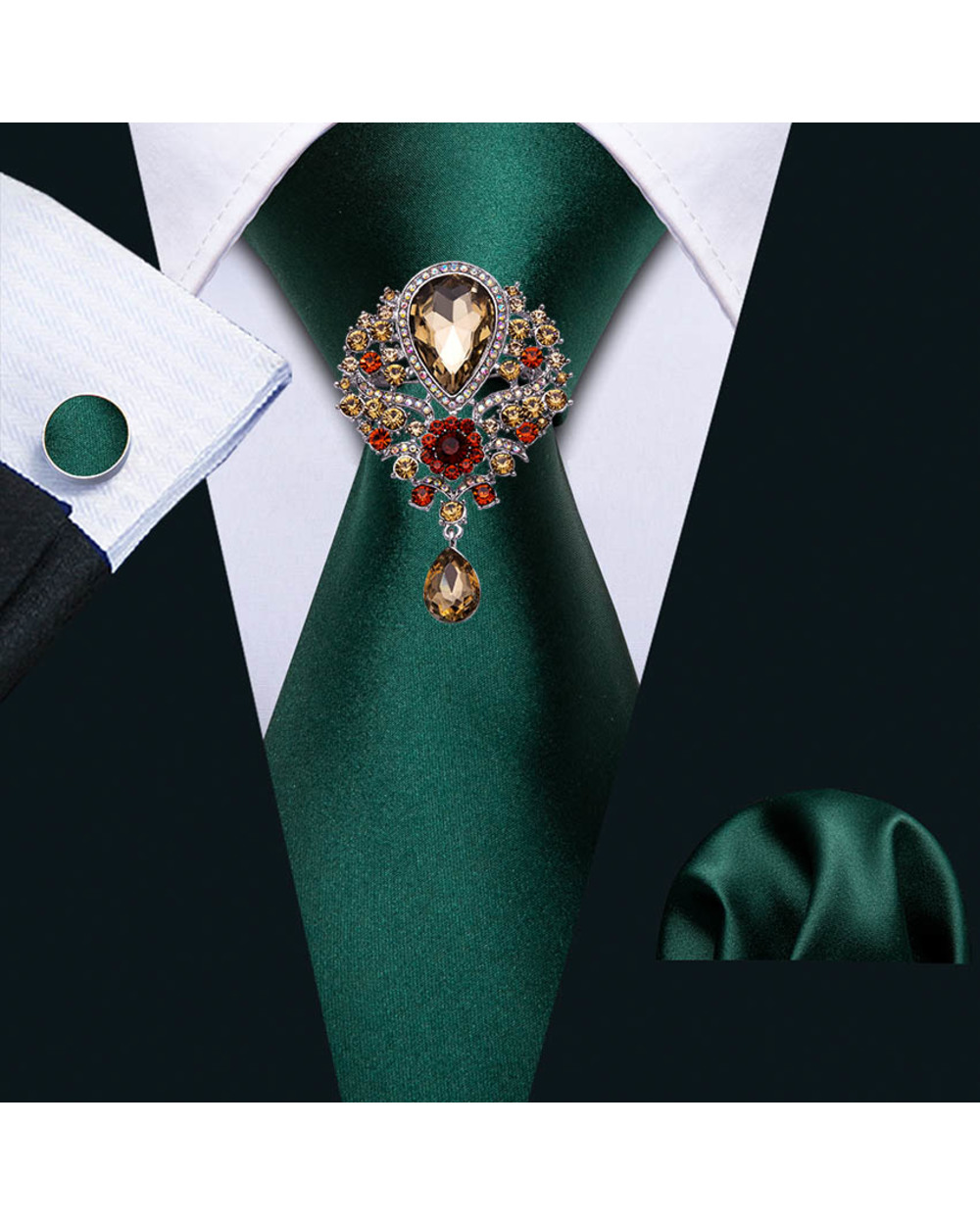 New Arrival Men's Ties Set Dinosaur Pattern Navy Gold Mens Wedding Necktie 8.5cm Necktie Business Silk Ties front-5