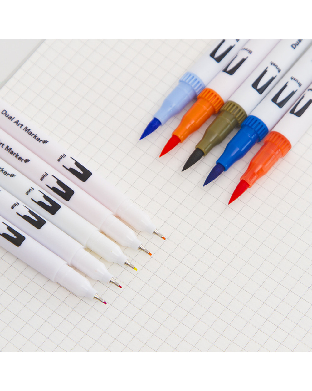 120Pcs Colors Dual Tip Brush Hand Painted Marker Pens Art Watercolor Fineliner Drawing Painting Stationery For Coloring front-4