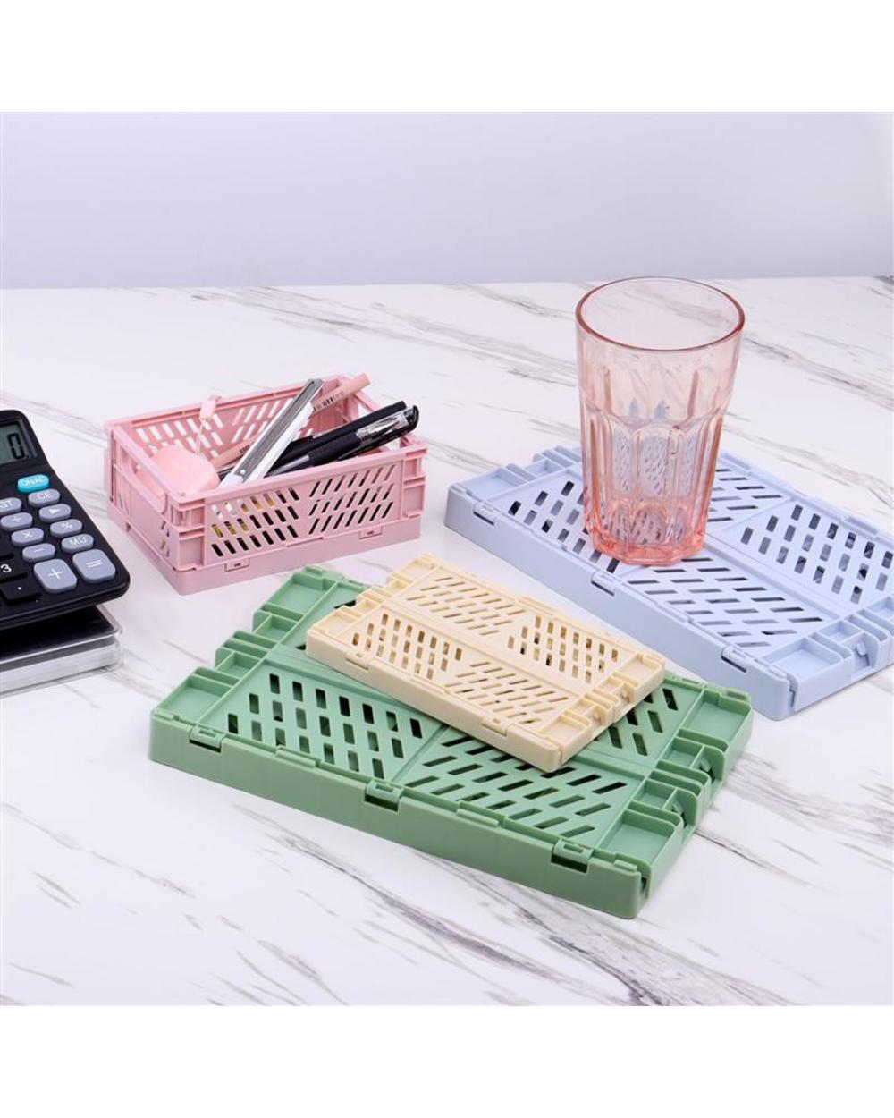 Mini Storage Case Folding Organizer Container Plastic Storage Box front-2