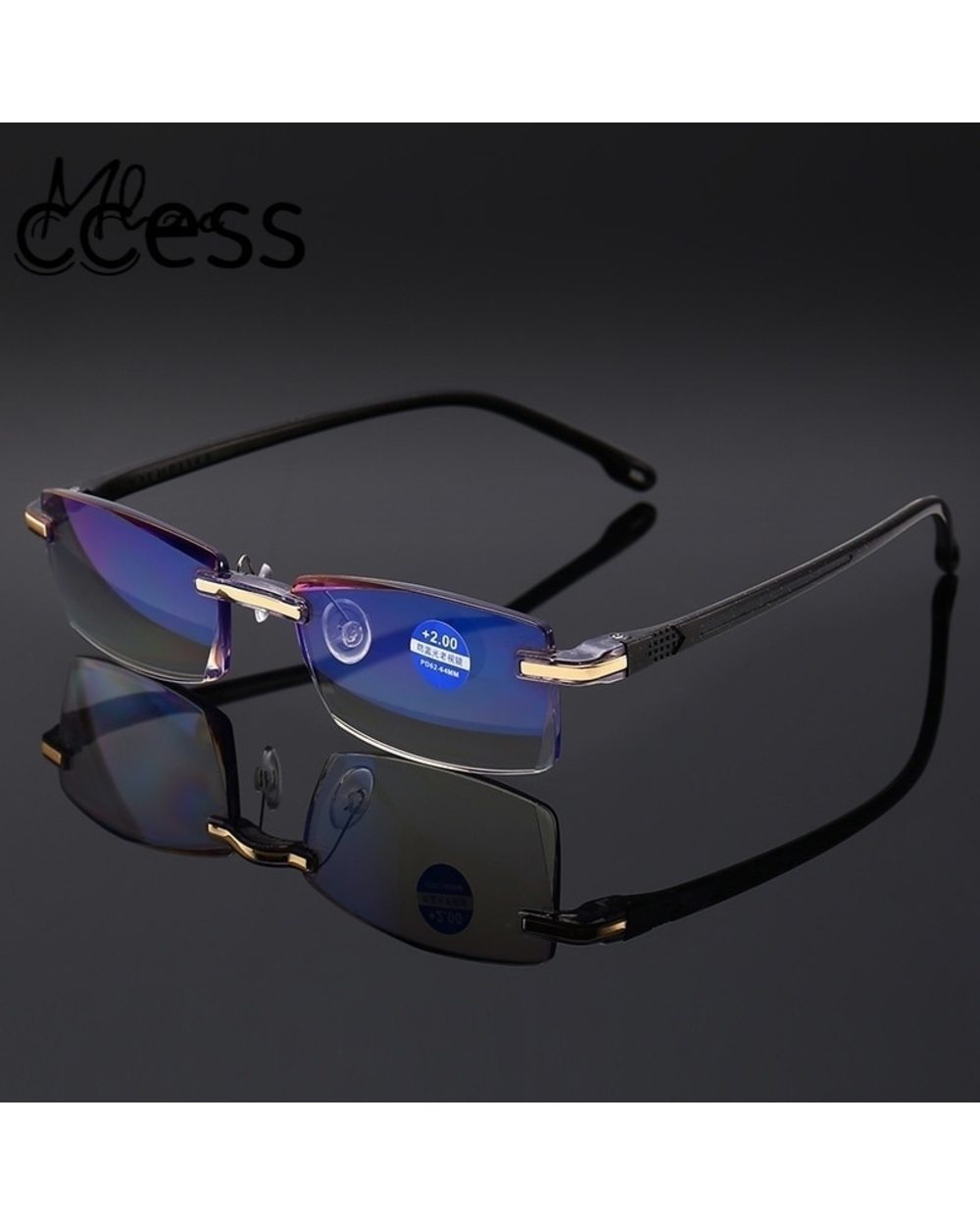 Anti Blue Light Reading Glasses+1.0+1.5+2.0+2.5+3.0+3.5+4.0 Women Men Glasses High-End Diamond Trimming Glasses Framel front-0