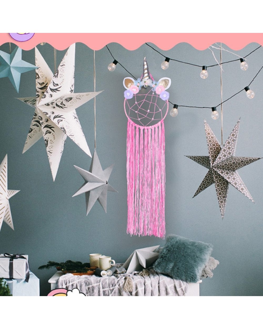 Hanging Dream Catchers Handmade Large Metal Circle Feather Bedding Dreamcatcher DIY Wedding Home Decor Ornaments front-2