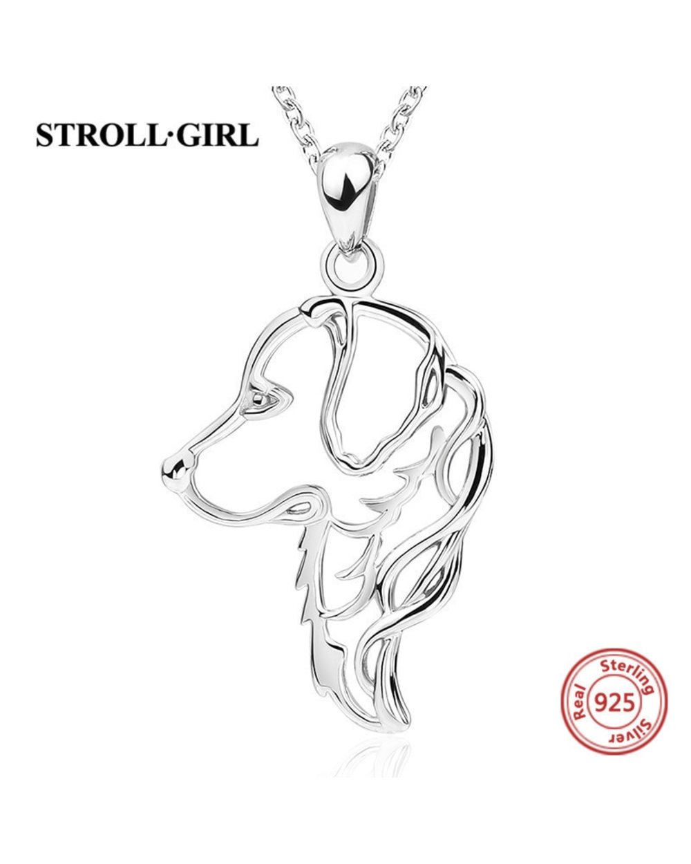 Bulldog Dog Pendant Sterling Silver Cute Animal Human Friend Chain front-2