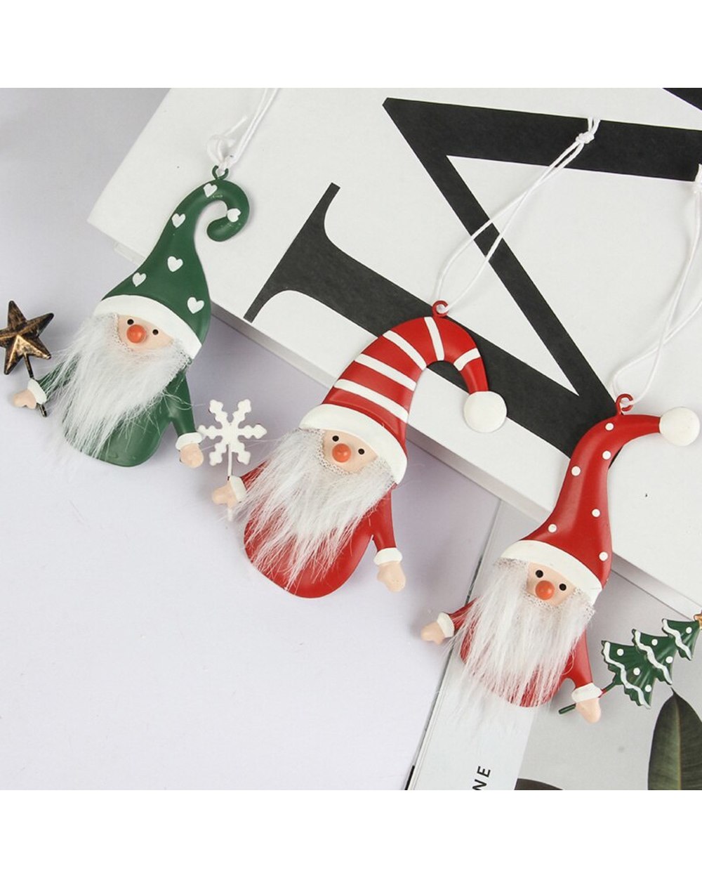 Cute Iron Angel Lady Xmas Hanging Colorful Ornament Christmas Present Christmas Tree Decoration Pendant Mall Home Decor front-2