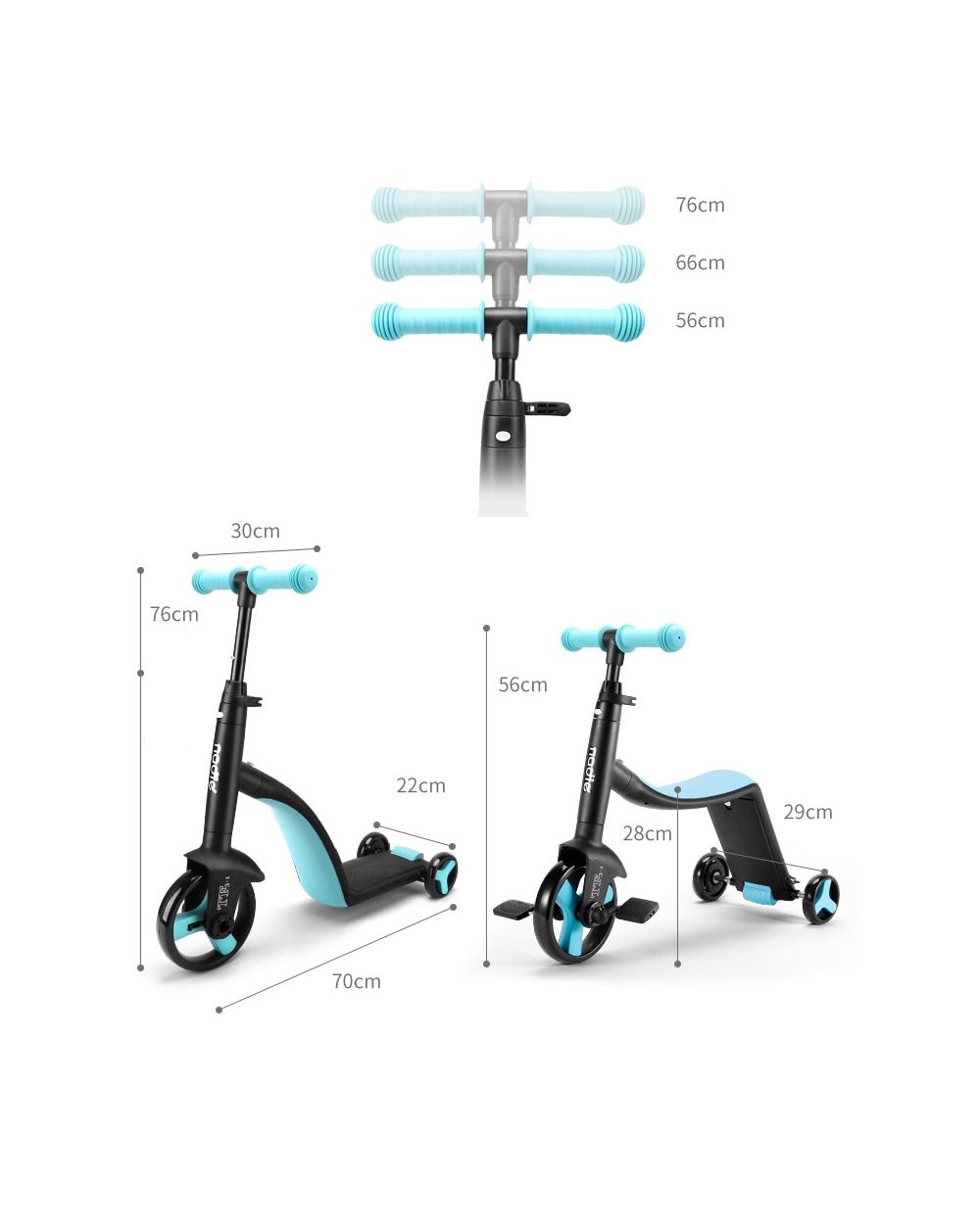 Nadle Children Scooter Tricycle Baby 3 In 1 Balance Bike Ride On Toys Kids Bike front-2