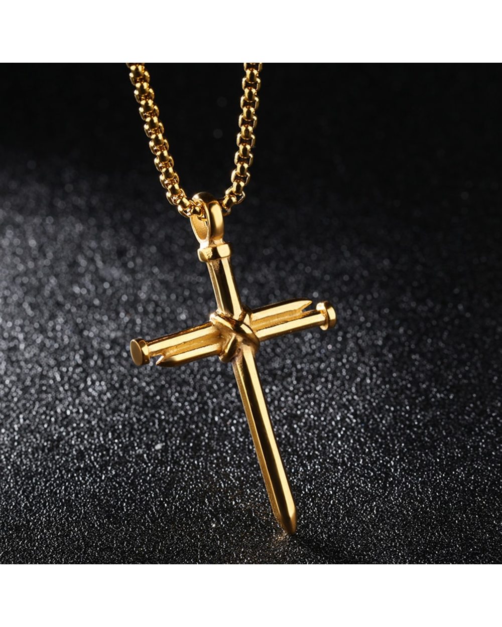 Men's Nail Cross Necklace front-4