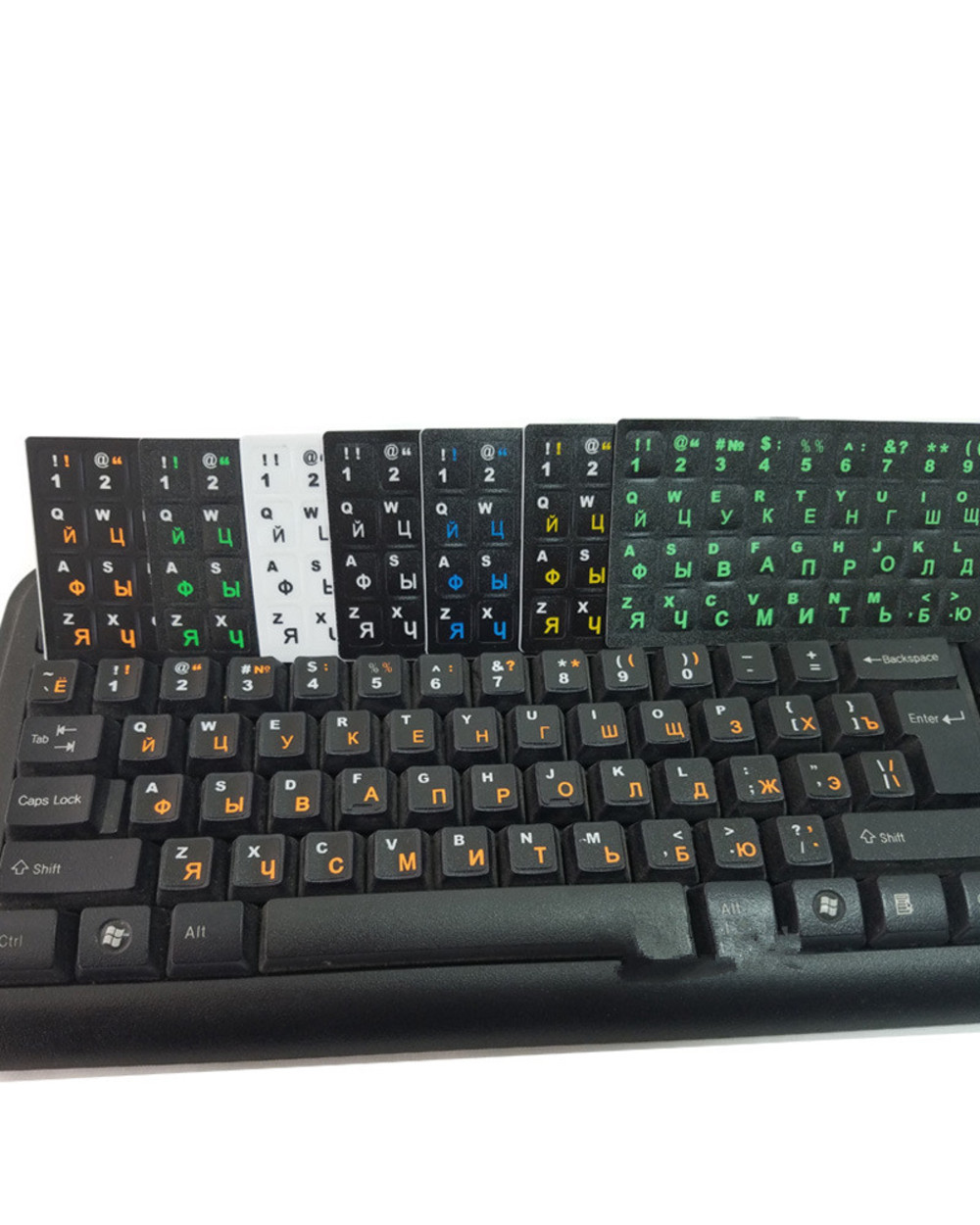Multi-Lingual Arabic Spanish Keyboard Stickers For Notebook Computer Desktop Keyboard Cover Covers Russia Sticker For L front-2