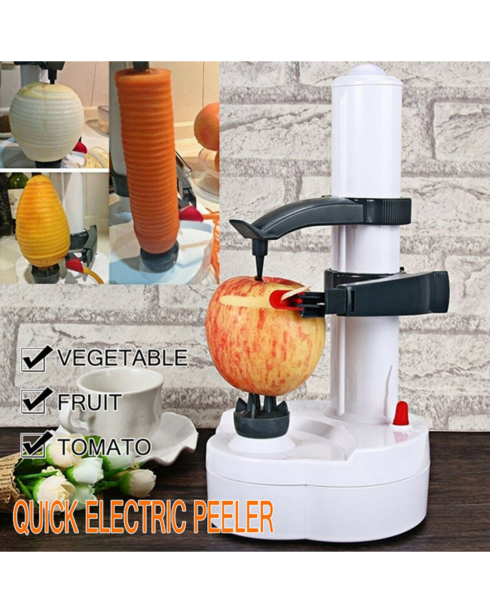 Multifunction Electric Peeler For Fruit Vegetables Automatic Stainless Steel Peeler Kitchen Potato Cutter Machine front-0
