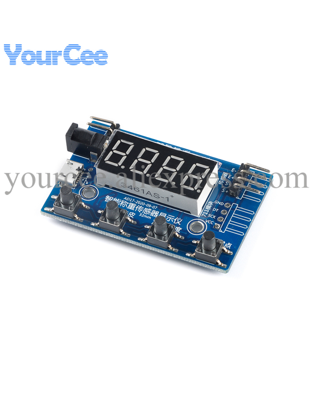 Hx711 Load Cell Ad Weight Pressure Sensor Ad Module With Display 24-Bit Weighing Instrument Electronic Scale front-3
