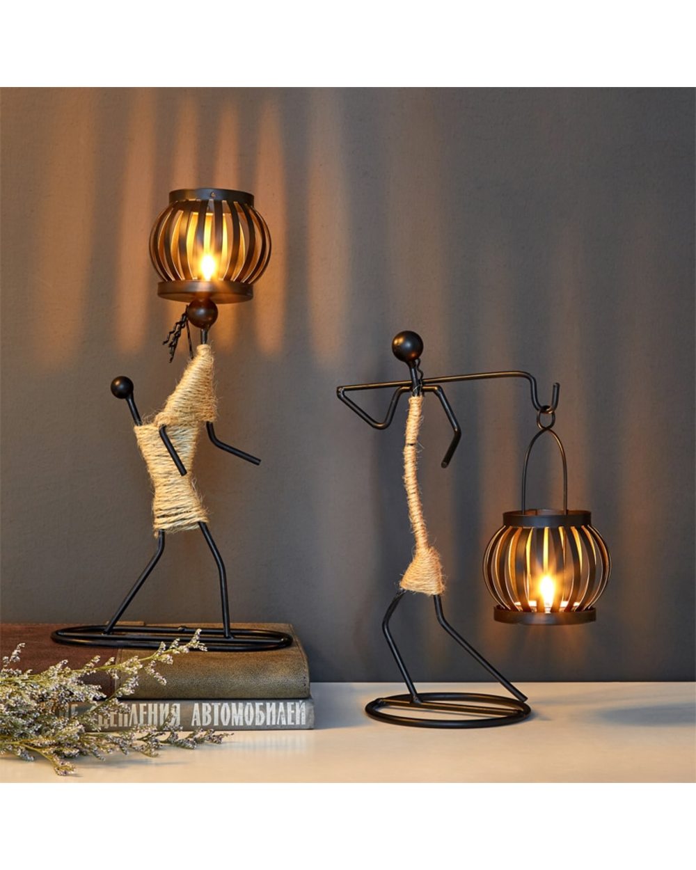 Metal candle holder home décor accessories front-4