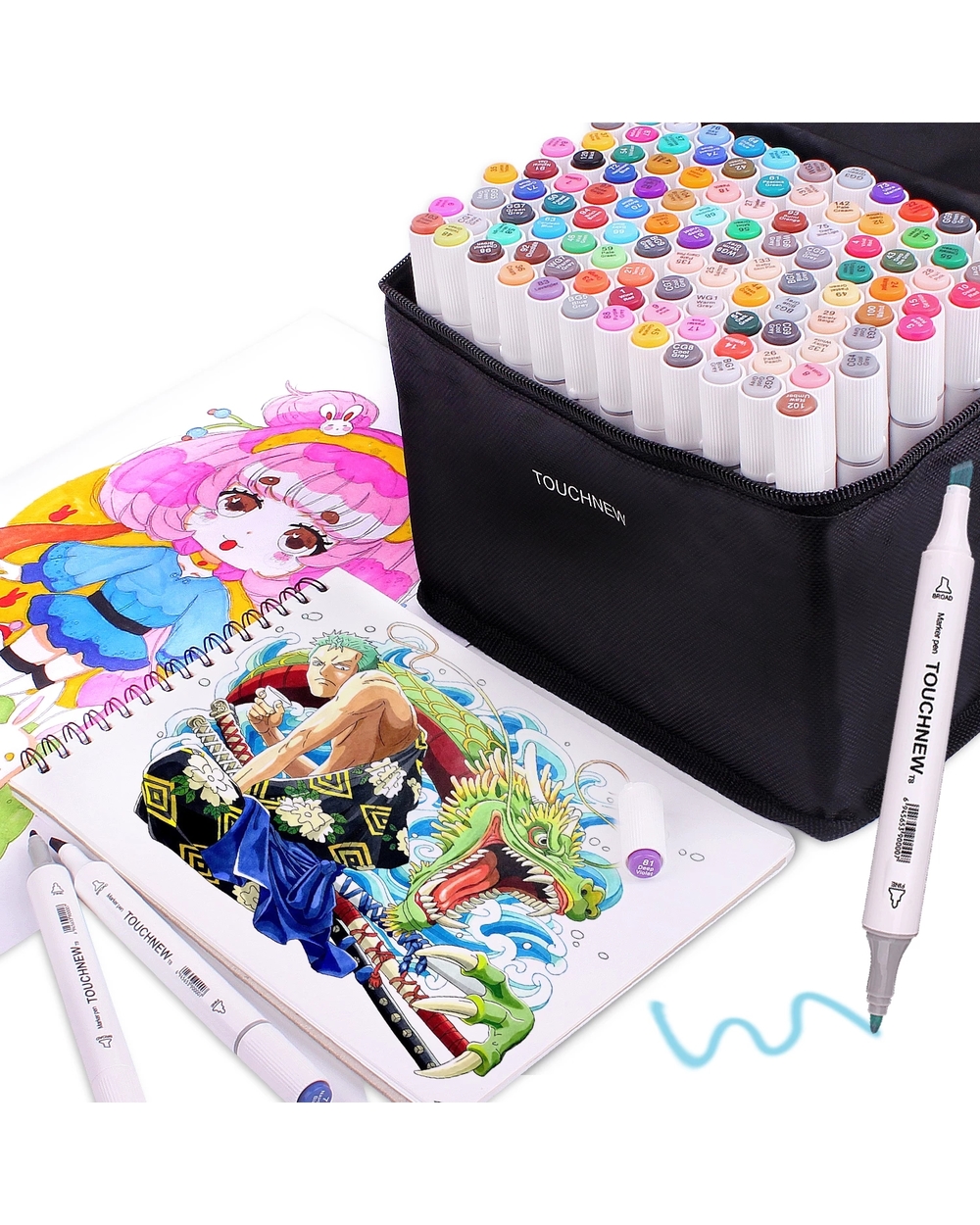 Touchnew 12/60/80/108/168 Markers Set Manga Drawing Markers Pen Alcohol Based Sketch Felt-Tip Twin Brush Pen front-0