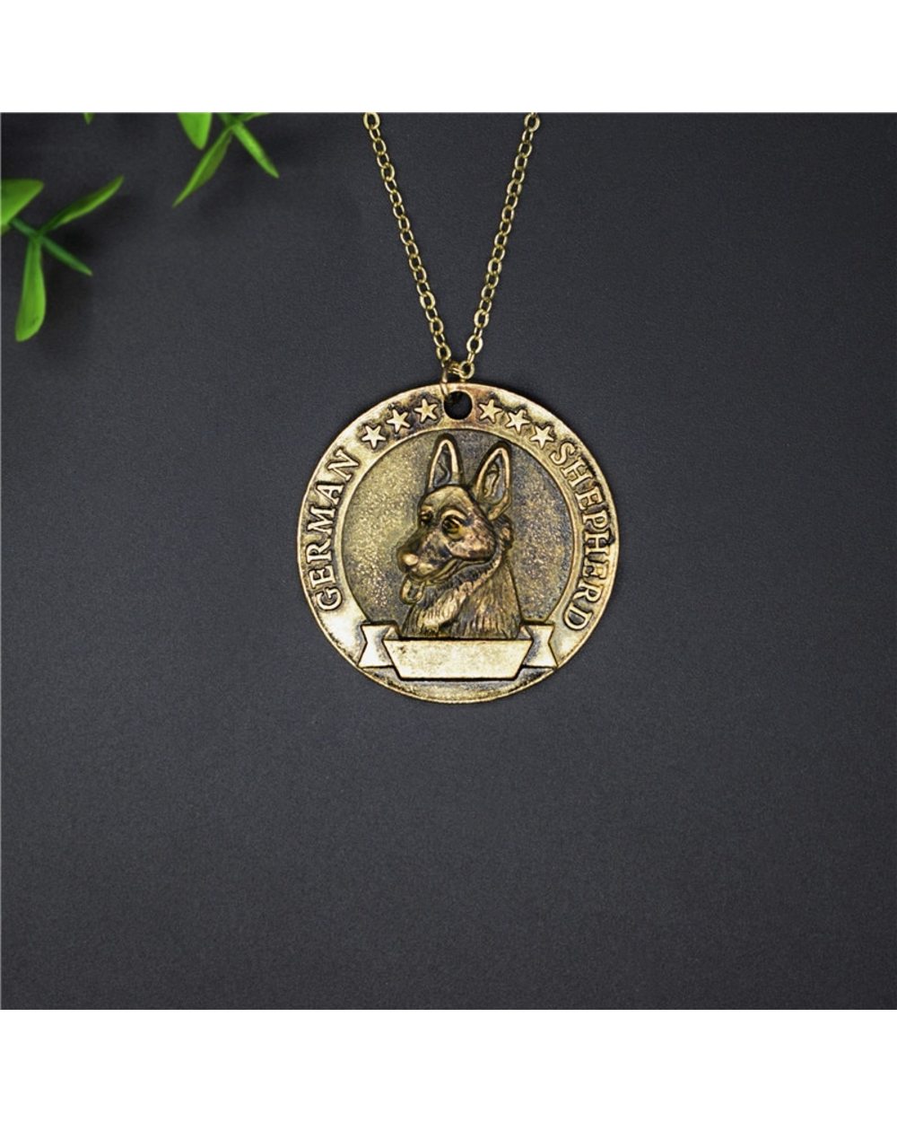 German Shepherd Medal Necklace Retro Style Metal Jewellery New Vintage front-5