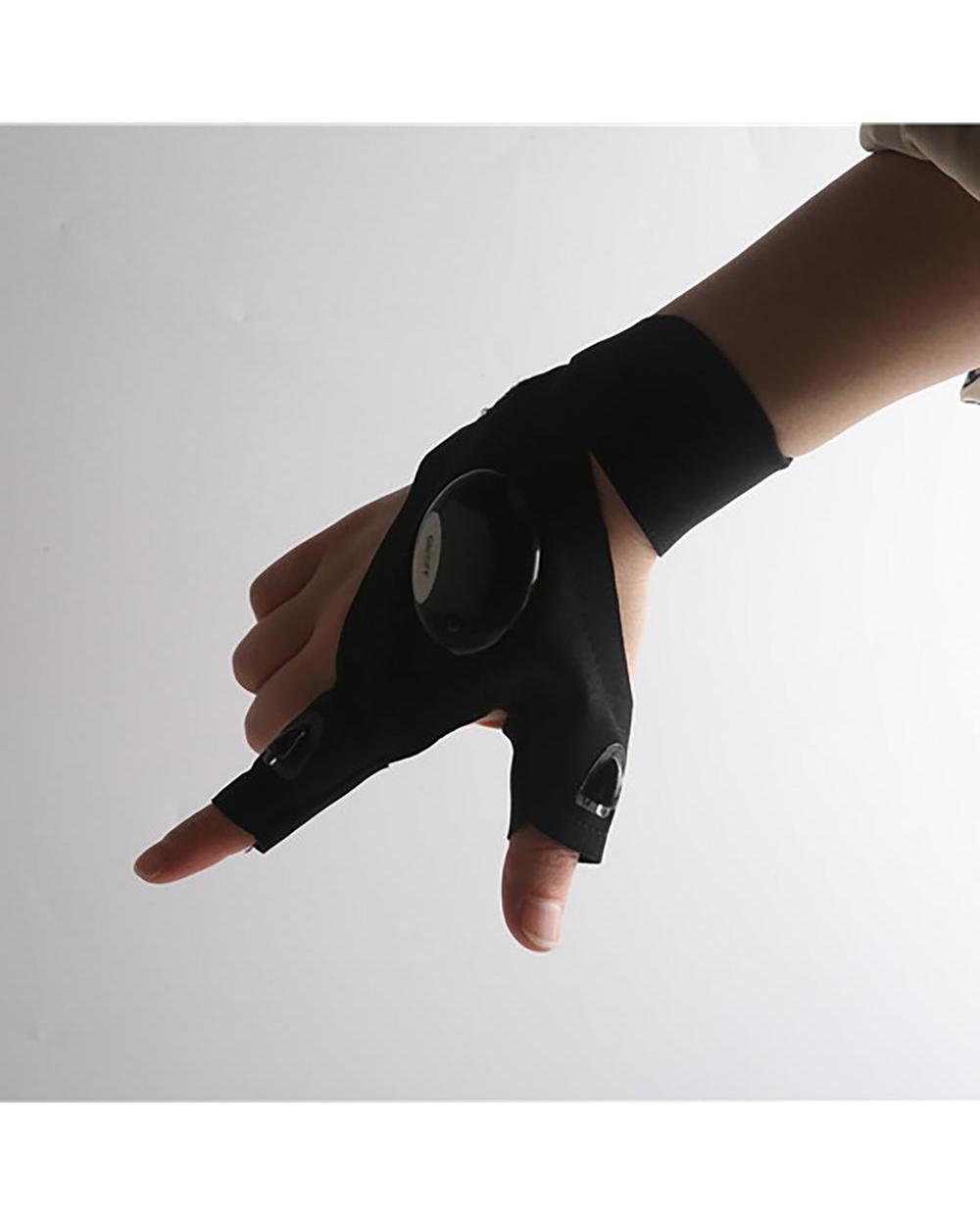 Outdoor Flashlight Luminous Fishing Gloves Half-Finger With Lighted Gloves Night Running And Riding Fingerless Gloves front-1