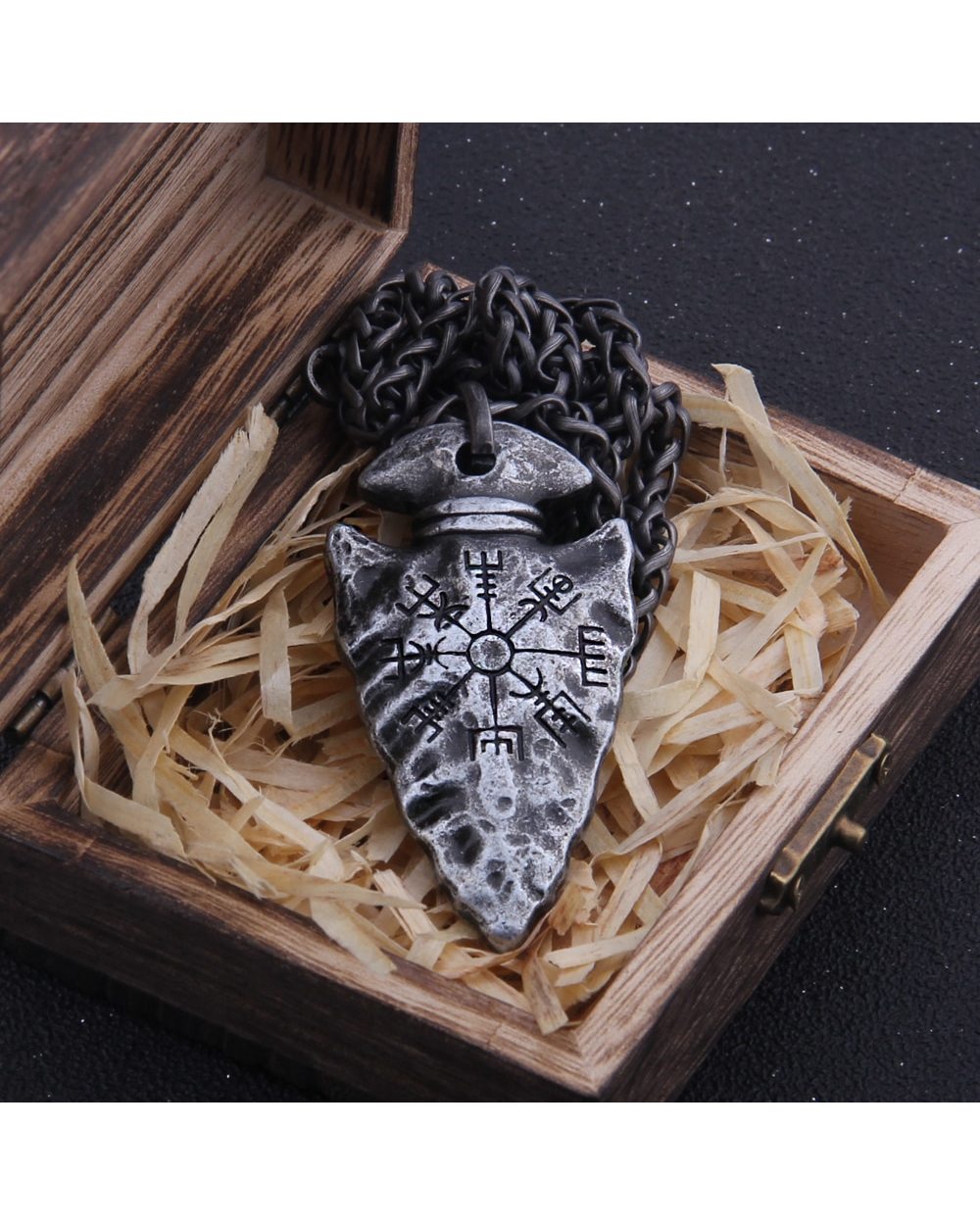 Viking spear Pendant Necklace front-1