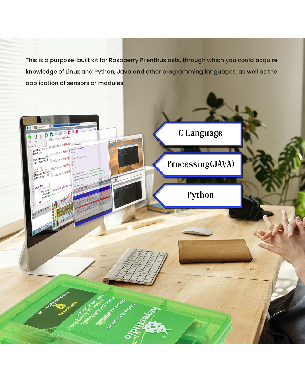 New Keyestudio Raspberry Pi 4B Basic/Super Starter Kit For Raspberry Pi 4 Diy Complete Kit Python Programming Kit(No Rp front-3