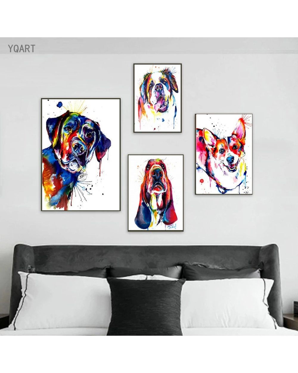 Bulldog Dog Canvas Paintings on the wall Labrador St Bernard Abstract Wall Art Decorative Pictures Home Decor front-2
