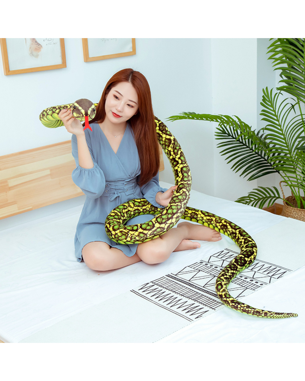 300Cm Simulation Cobra And Python Snake Plush Toys Dolls Soft Animal Stuffed Toy For Kids Children Funny Birthday Chris front-4