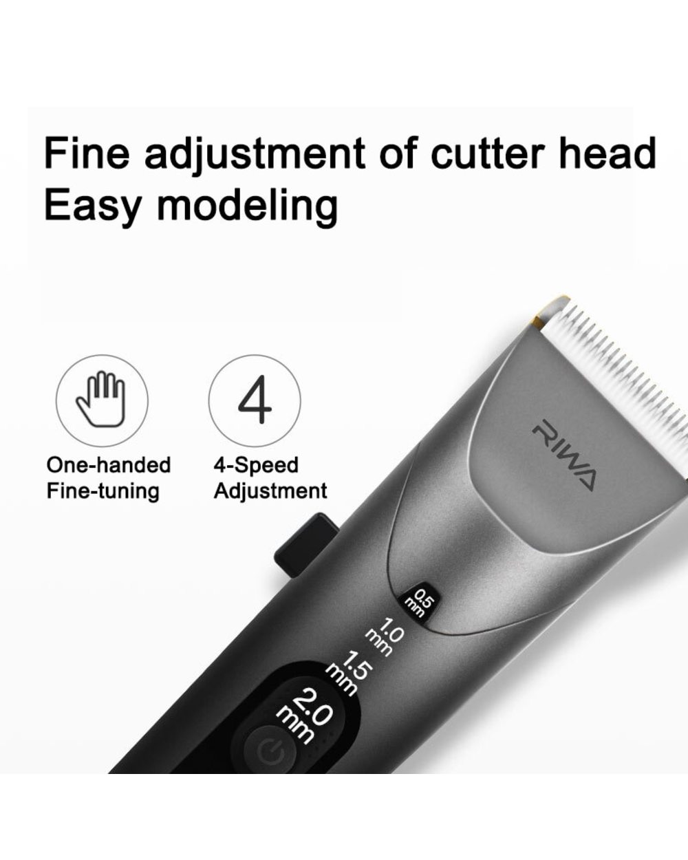 Youpin Riwa Hair Clipper With Led Screen Washable Rechargeable Professional Electric Trimmer Barber For Men Ceramics Cu front-3