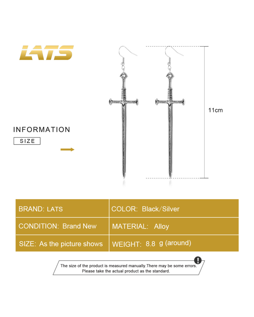 Buy Best Quality Sword Earrings Free Shipping front-5