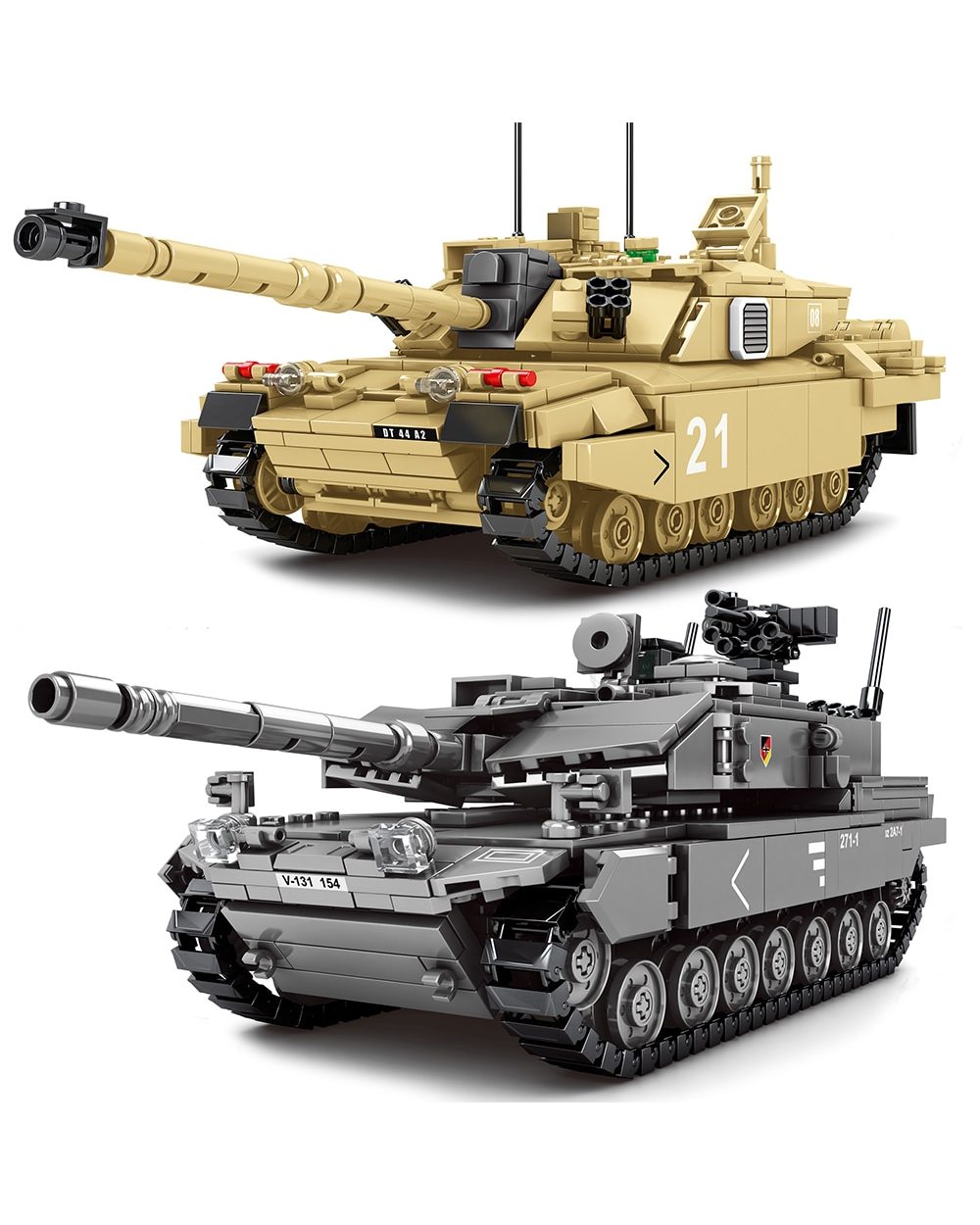 Series Main Battle Tank Building Blocks Leclerc Leopard 2A7 Type 10 challenger 2 Heavy Tank City Army Kids Toys Gifts front-0
