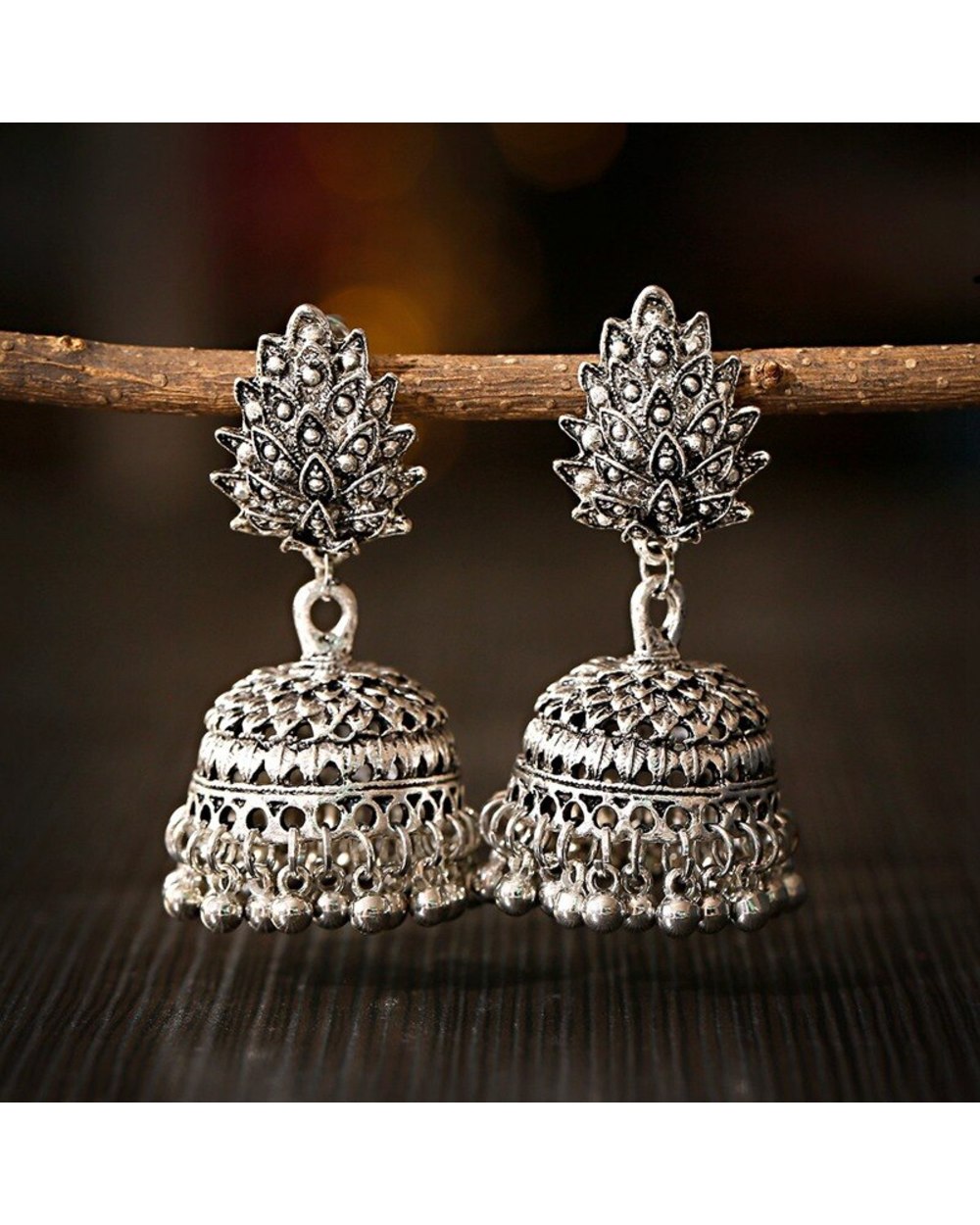 Ethnic Drop Earrings For Women Pendient Gold Gyspy Silver Color Bell Ladies Earring Jewelry front-1