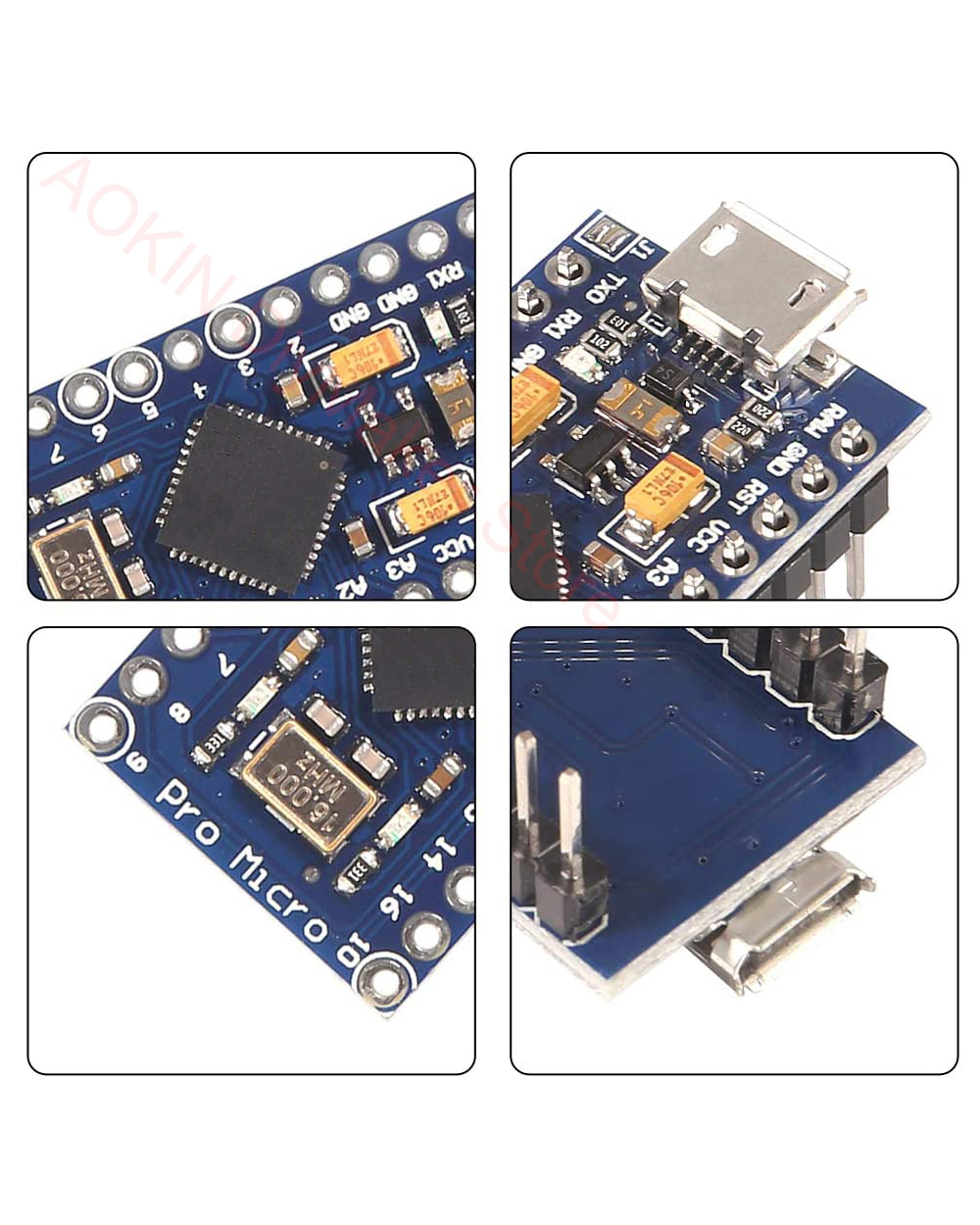 Pro Micro Atmega32u4 5V 16Mhz Bootloadered Ide Micro Usb Pro Micro Development Board For Arduino Pro Micro With Pin Hea front-1
