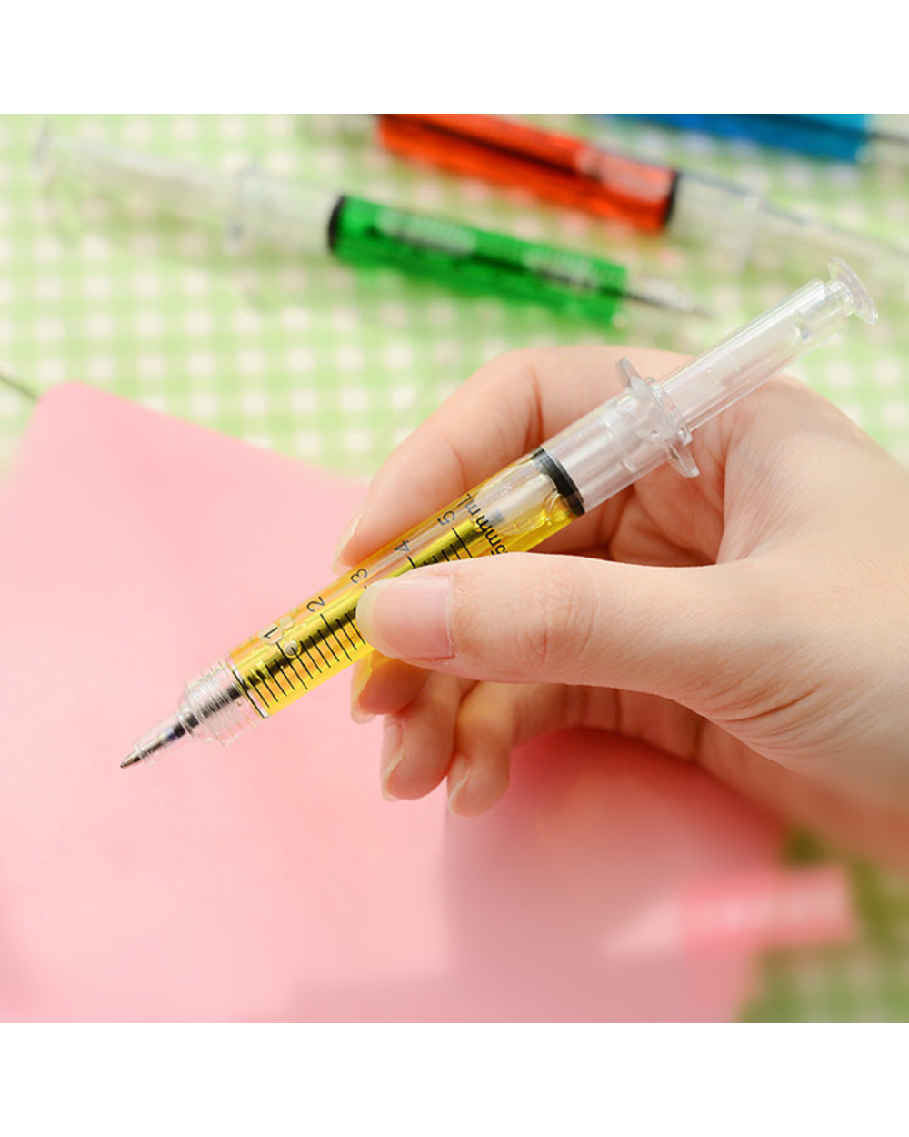 4Pcs/Set Injection Type Ball Point Pen Doctor Nurse Gift Liquid Pen Color Black Blue Transmission Syringe Pens front-5