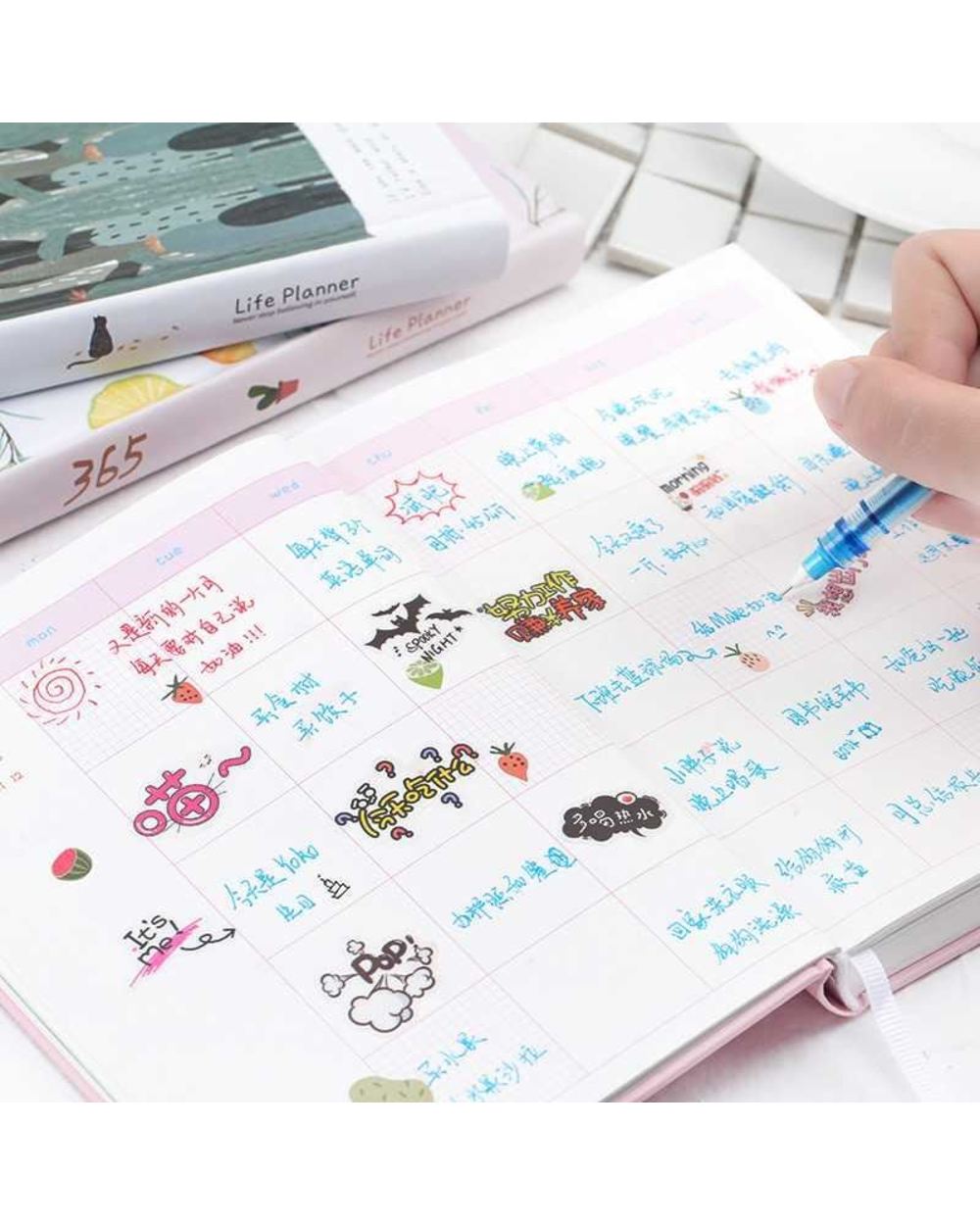 Cute 365 Life Planner Notebook Colorful Paper Inner Page Notepad Daily Monthly Yearly Agenda Diary School Office Statio front-2