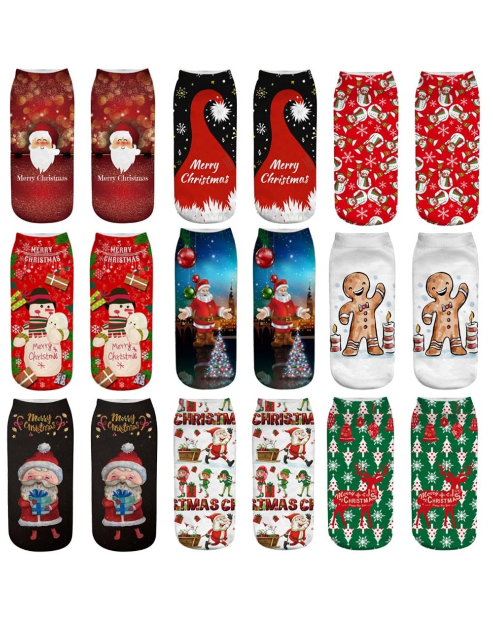 Cotton Christmas Socks Merry Christmas Decoration for Home Santa Claus Elk pattern Xmas Gifts Sock Navidad New Year front-1