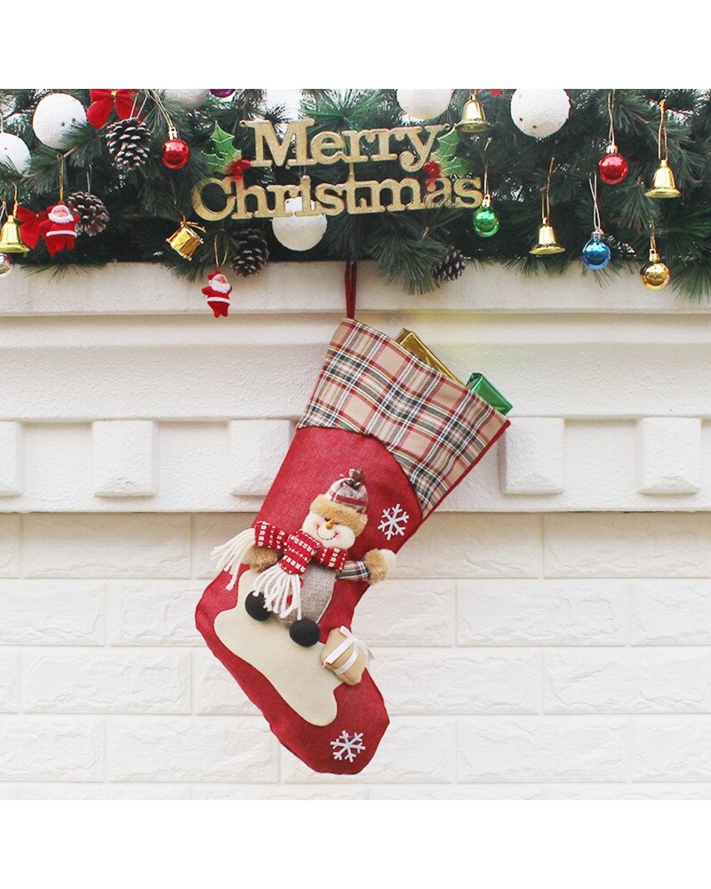 2022 New Santa Elk Christmas Hanging Ornaments Gift Socks For Children Fireplace Tree Christmas Decoration Supplies front-3