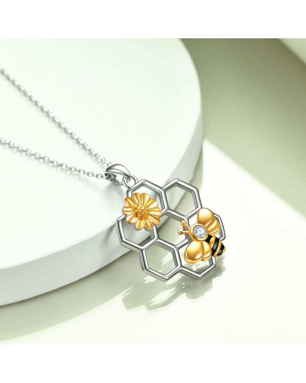 Beautiful Bee and Sunflower Necklace for Women's